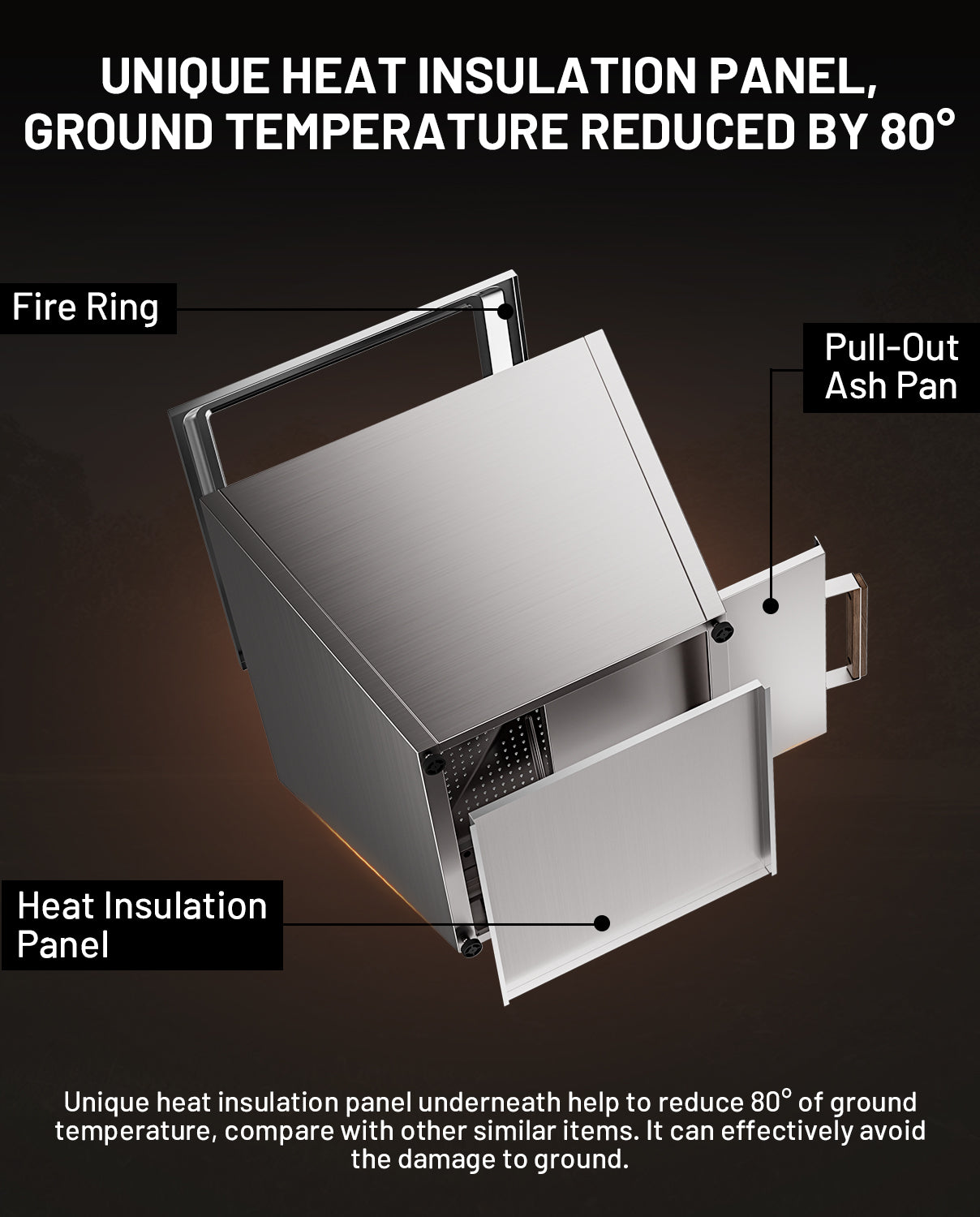 25 In Smokeless Fire Pit, Flat