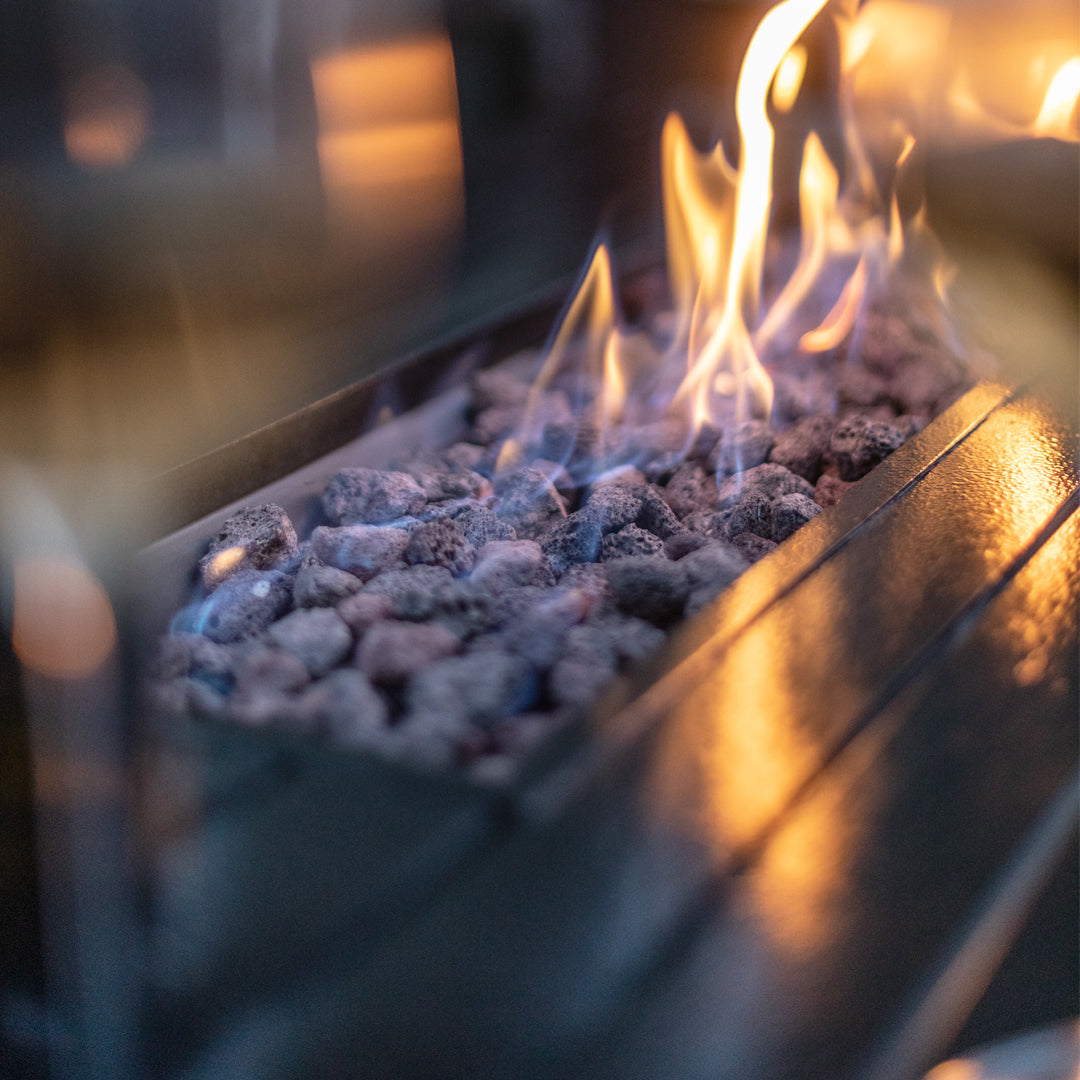 Rectangular Fire Pit Table With Stainless Steel Burner - Mocha