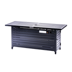 Rectangular Fire Pit Table With Stainless Steel Burner - Hammered Black