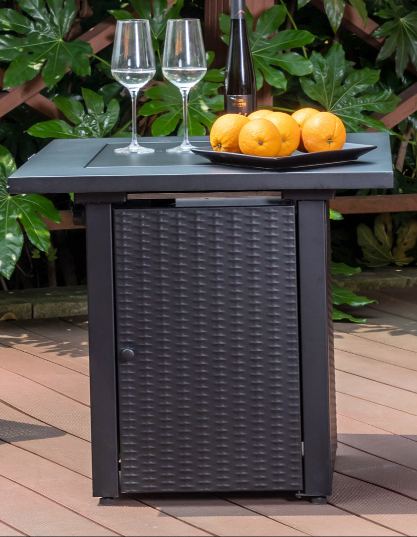 28 In Gas Fire Pit - Black