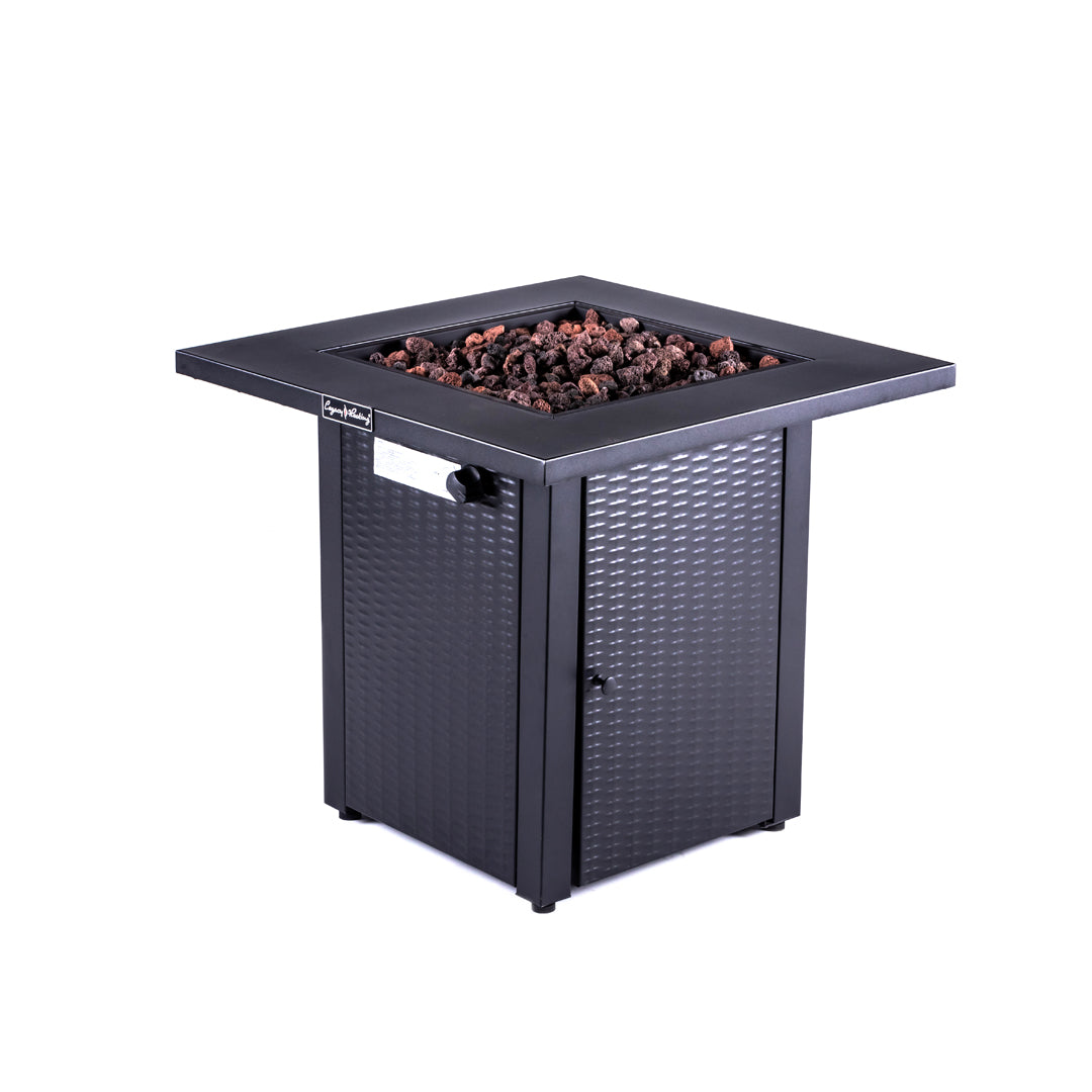 28 In Gas Fire Pit - Black