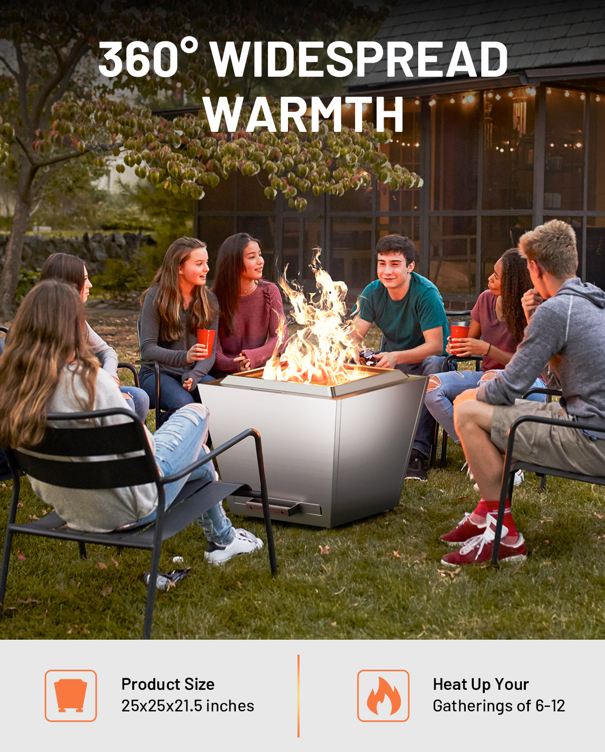 25 In Smokeless Fire Pit, Flat