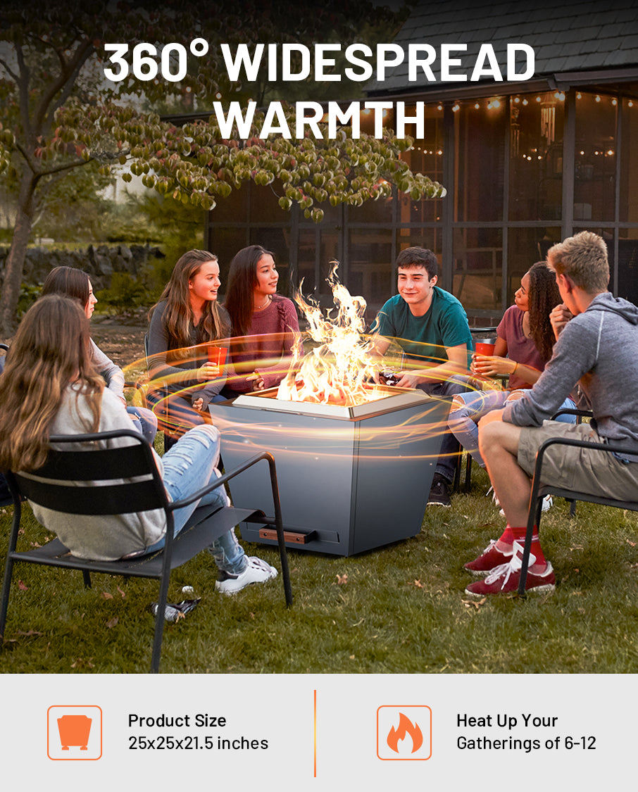 25 In Smokeless Fire Pit, Flat