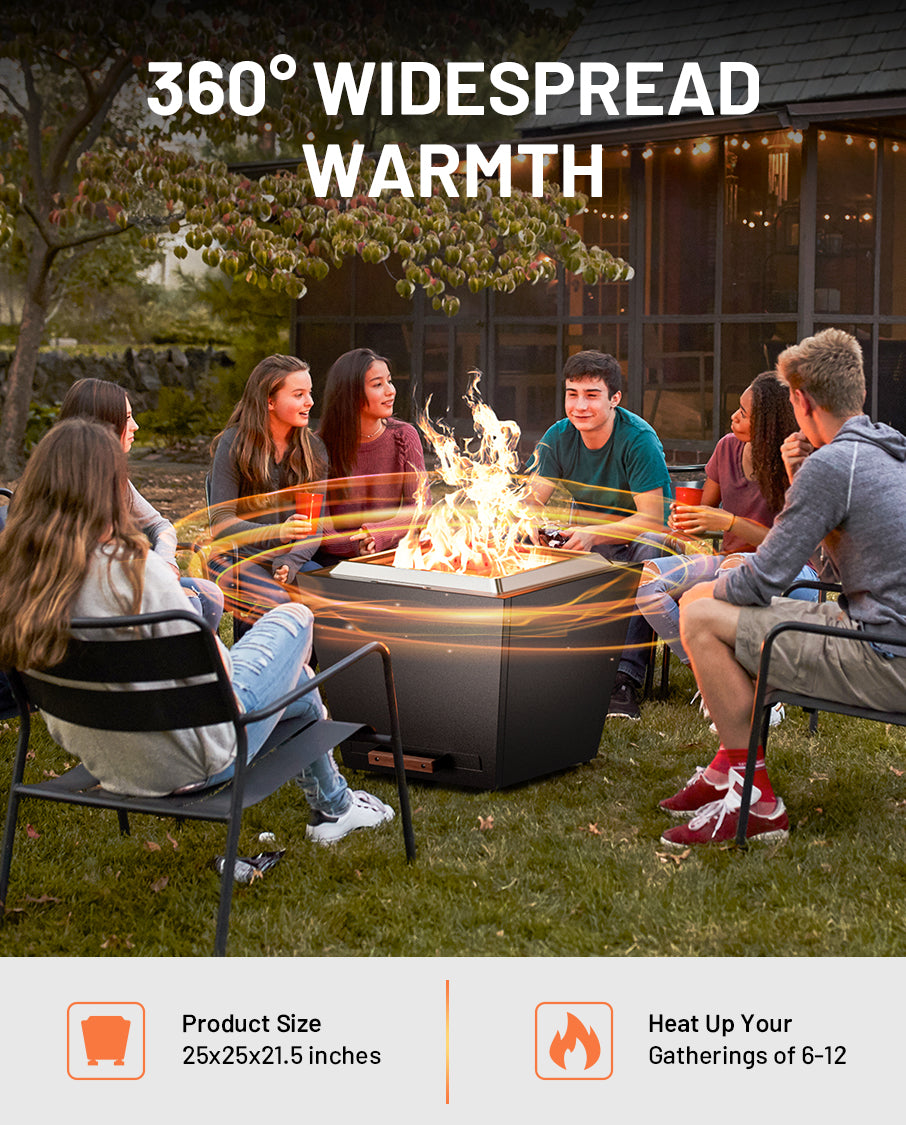 25 In Smokeless Fire Pit, Flat