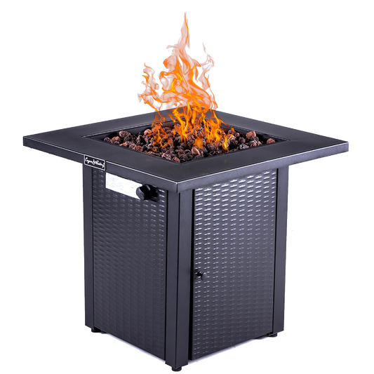 28 In Gas Fire Pit - Black