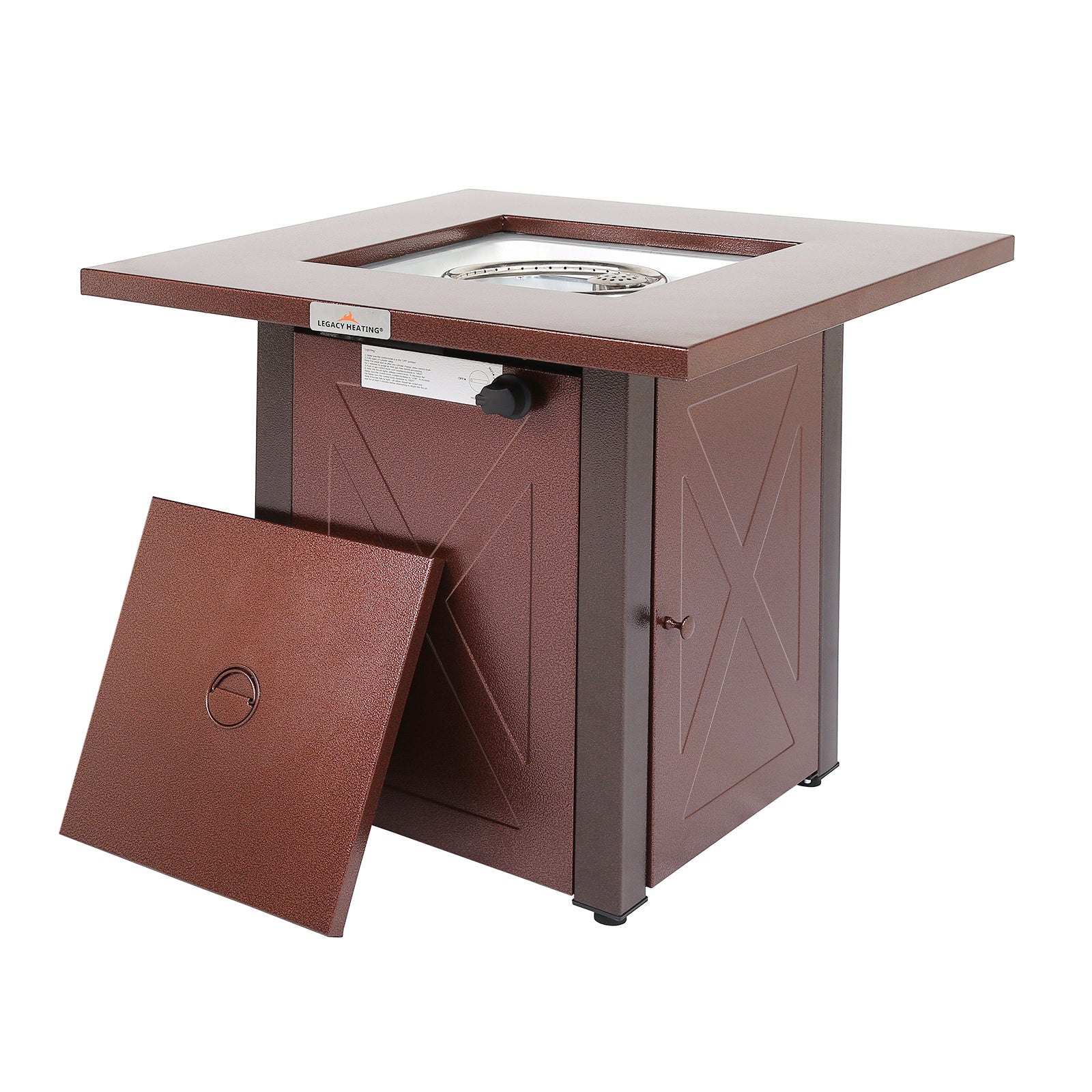 28 In Gas Fire Pit - Hammered Golden