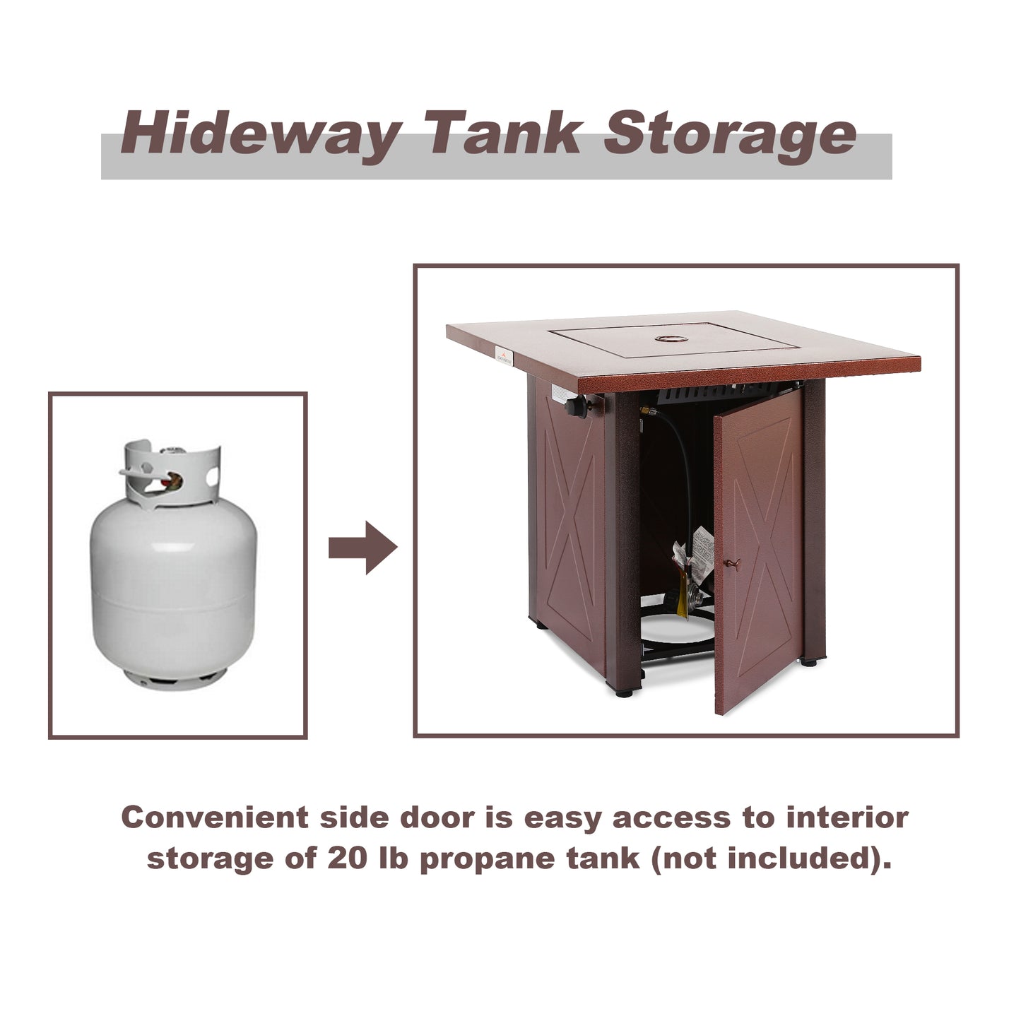 28 In Gas Fire Pit - Hammered Golden