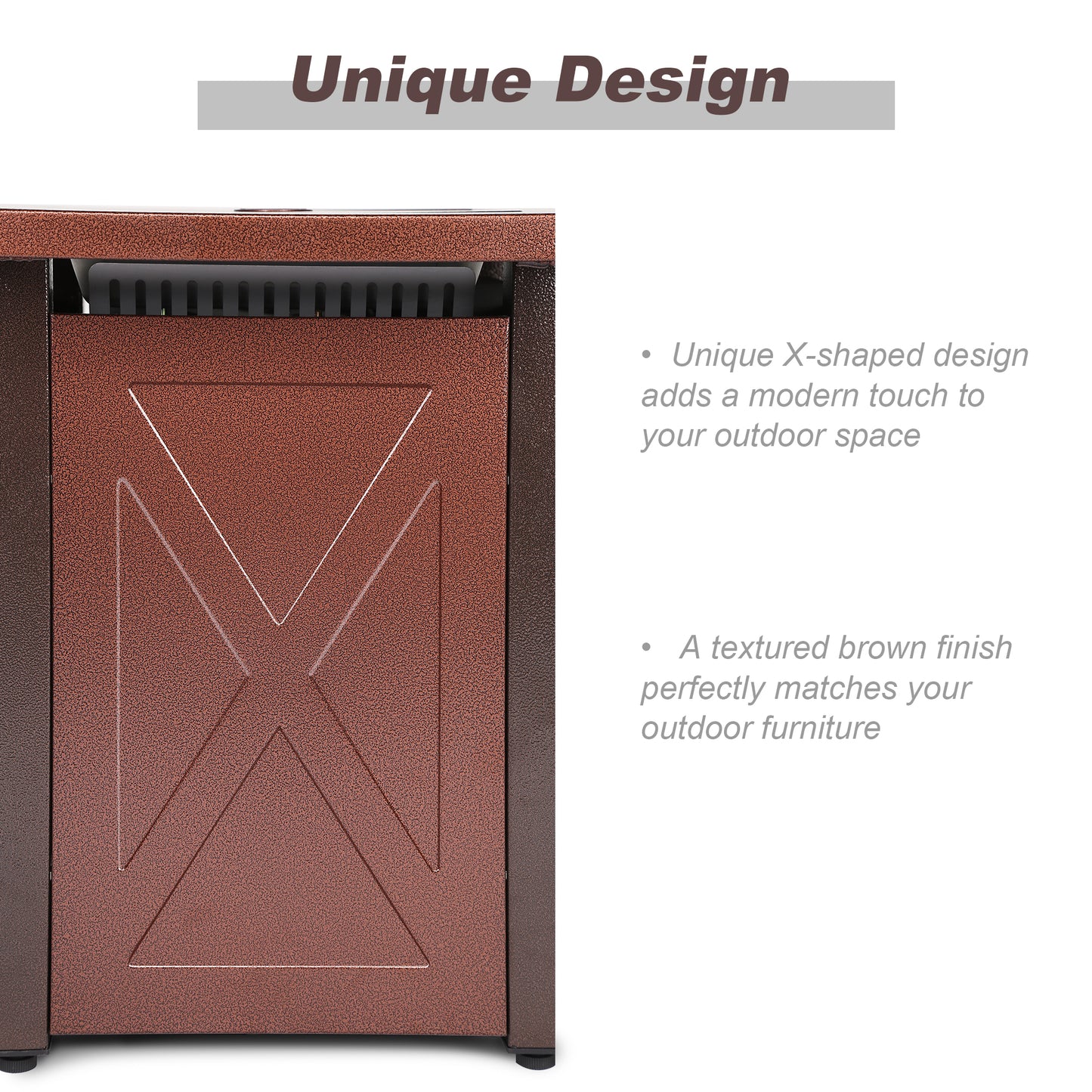 28 In Gas Fire Pit - Hammered Golden