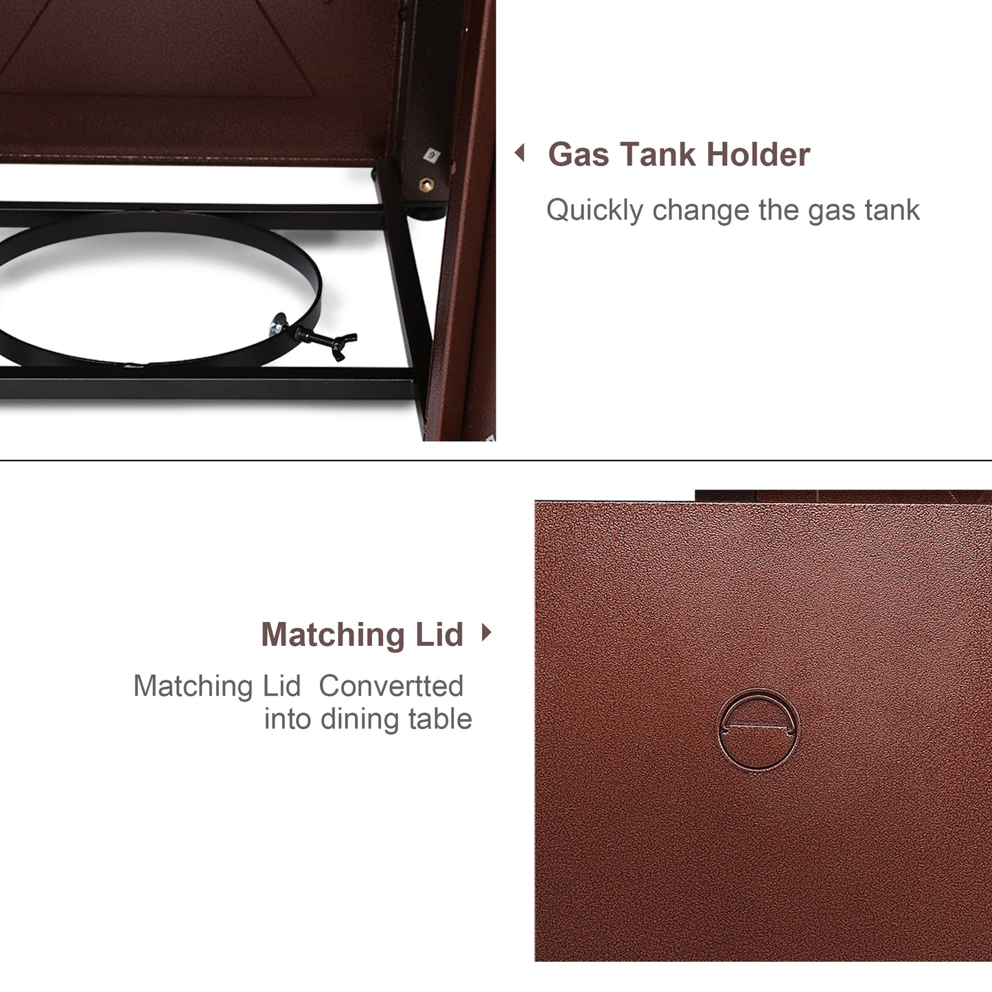 28 In Gas Fire Pit - Hammered Golden