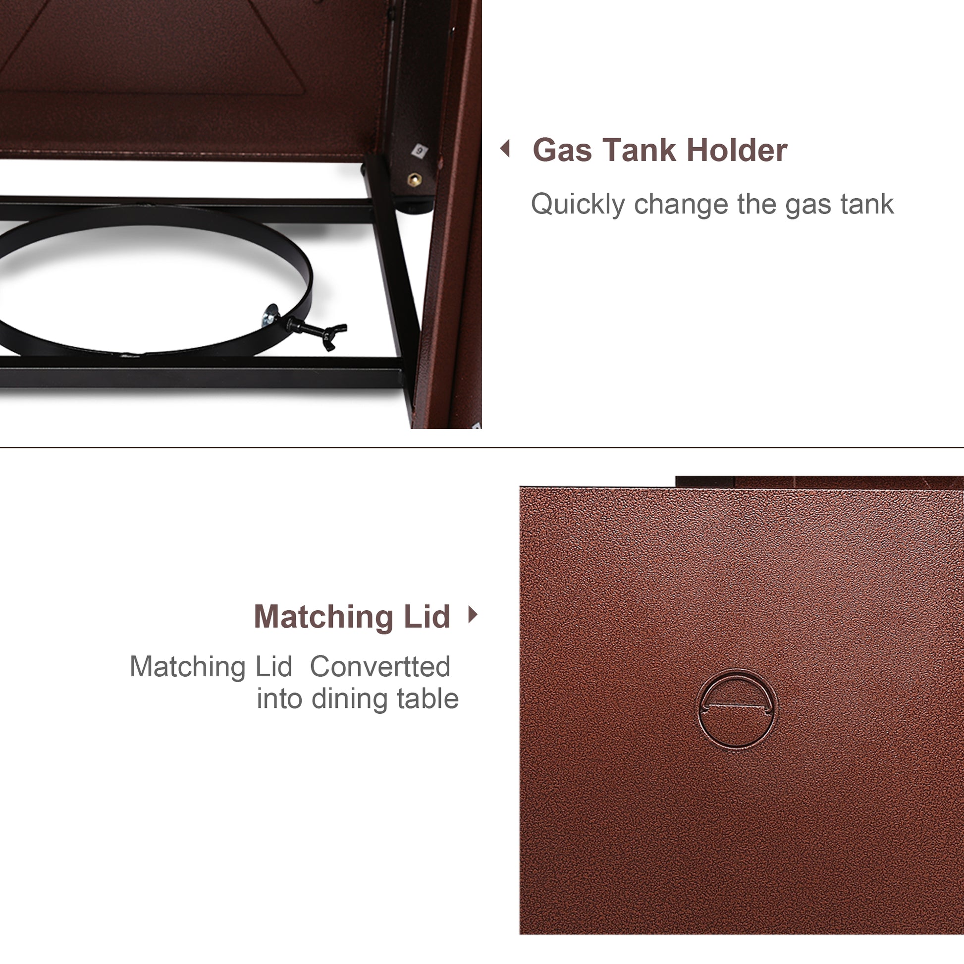 28 In Gas Fire Pit - Hammered Golden