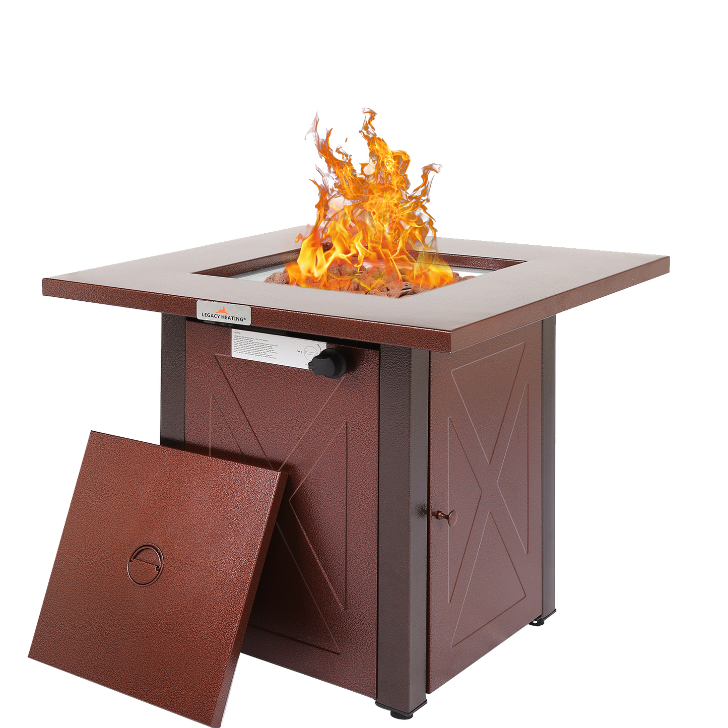 28 In Gas Fire Pit - Hammered Golden