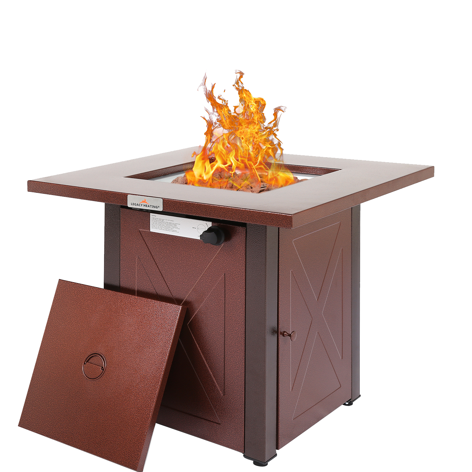 28 In Gas Fire Pit - Hammered Golden