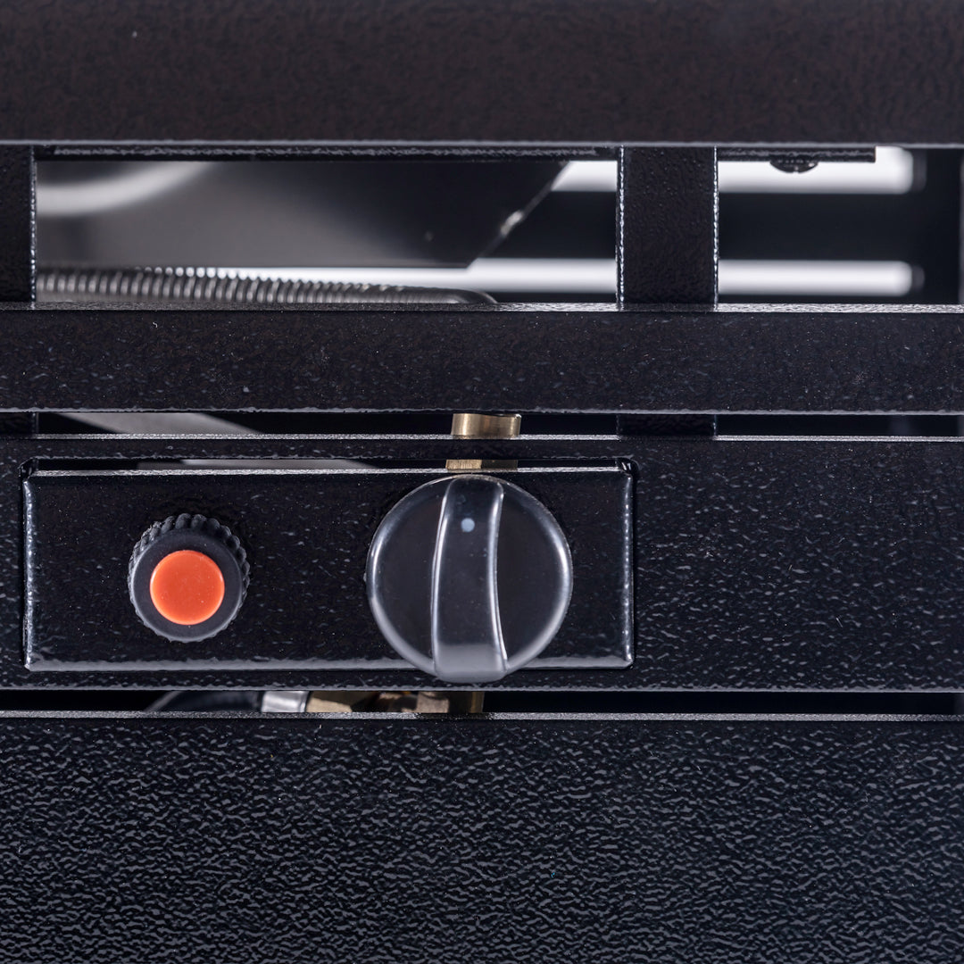 Rectangular Fire Pit Table With Stainless Steel Burner - Hammered Black