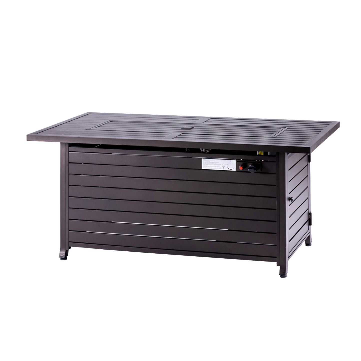 Rectangular Fire Pit Table With Stainless Steel Burner - Mocha