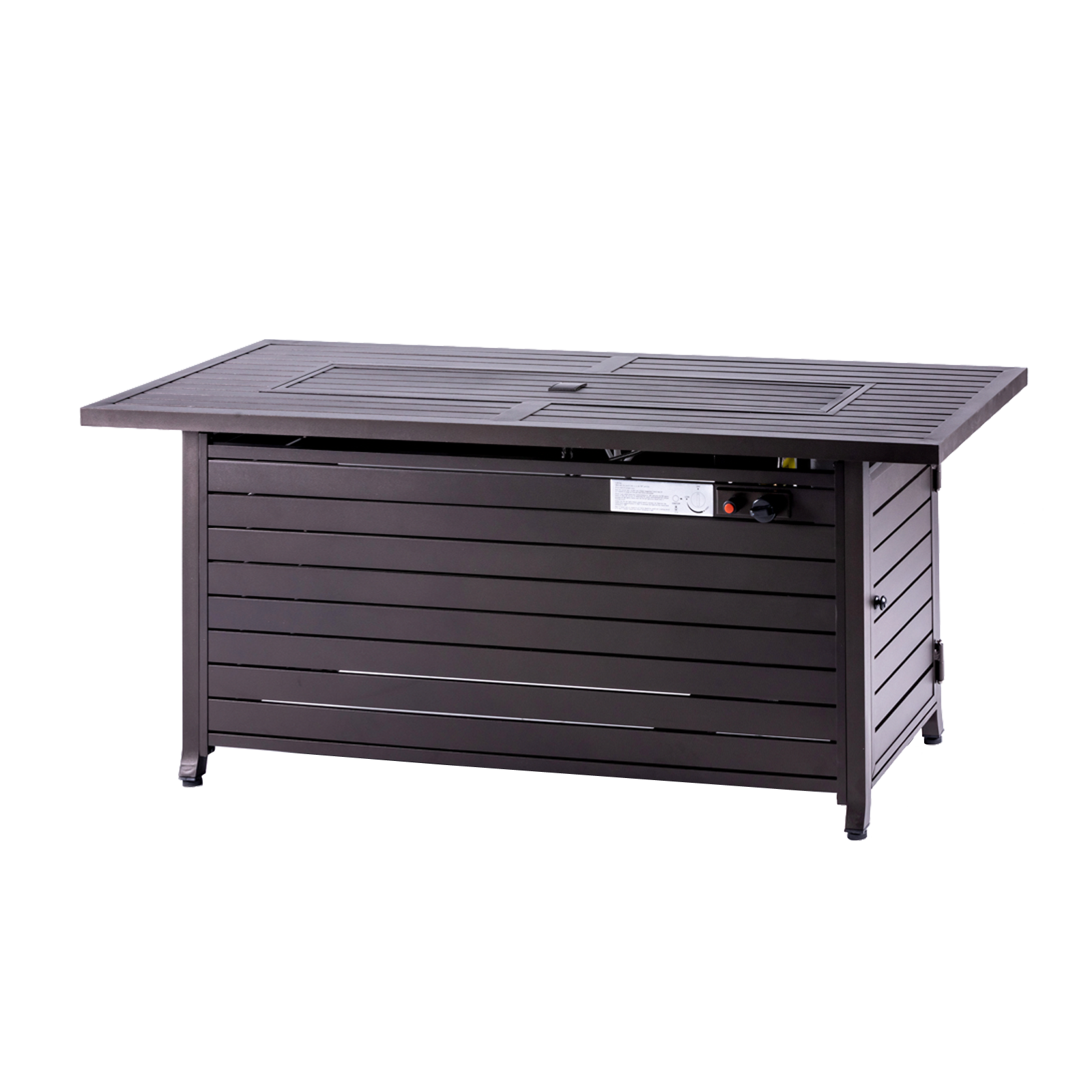 Rectangular Fire Pit Table With Stainless Steel Burner - Mocha