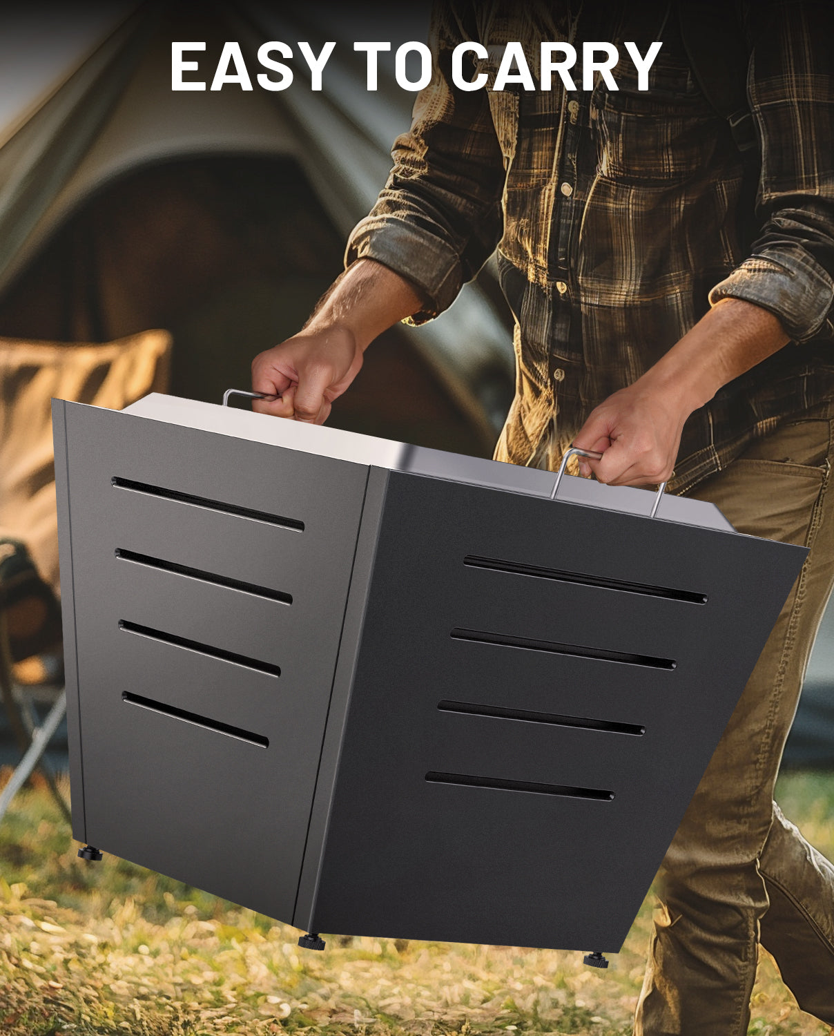 25 In Smokeless Fire Pit, Slatted