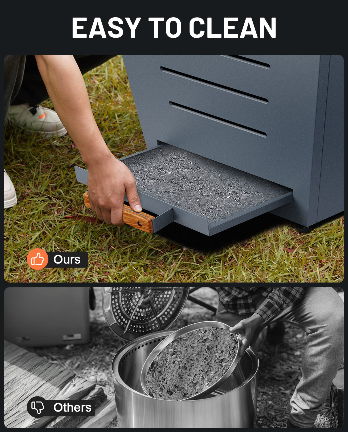 25 In Smokeless Fire Pit, Slatted