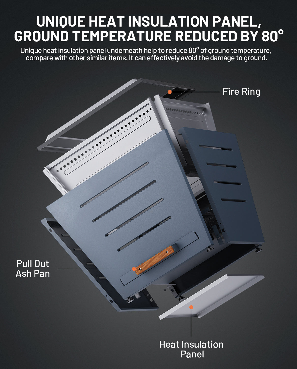 25 In Smokeless Fire Pit, Slatted