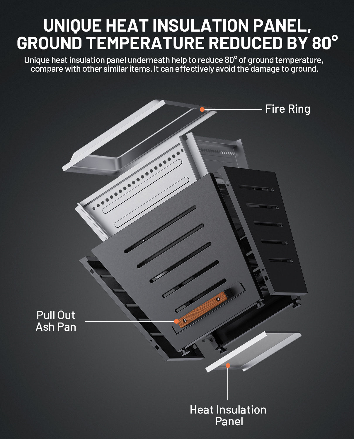20 In Smokeless Fire Pit, Slatted