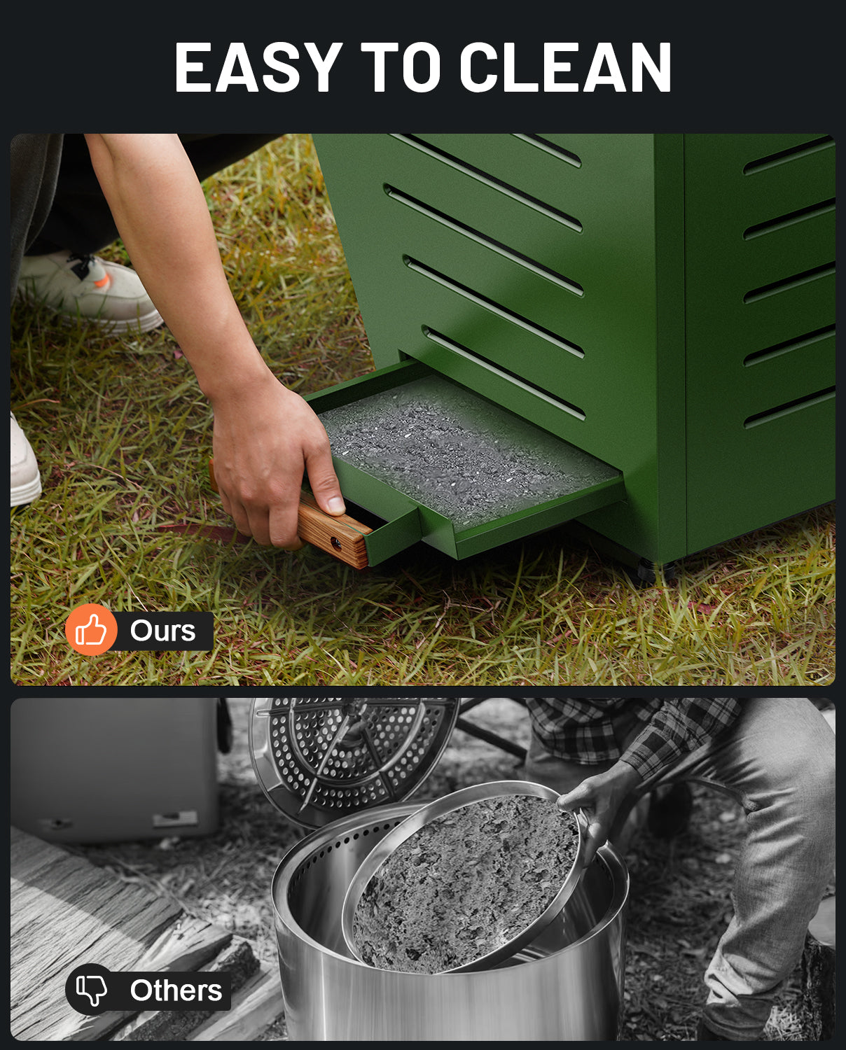 20 In Smokeless Fire Pit, Slatted