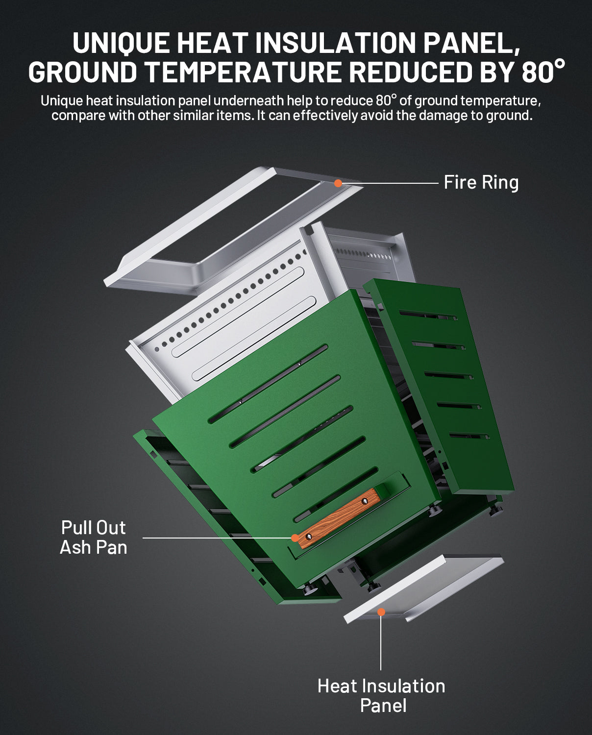20 In Smokeless Fire Pit, Slatted