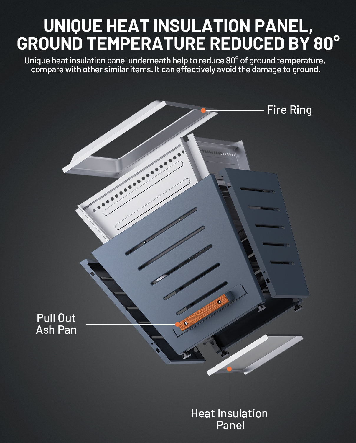 20 In Smokeless Fire Pit, Slatted